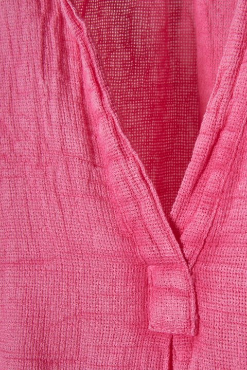 MONDAY AFTERNOON włoska bluzka koszulowa fakturowany len bawełna L