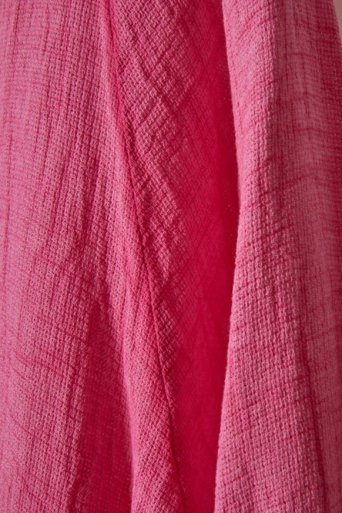 MONDAY AFTERNOON włoska bluzka koszulowa fakturowany len bawełna L