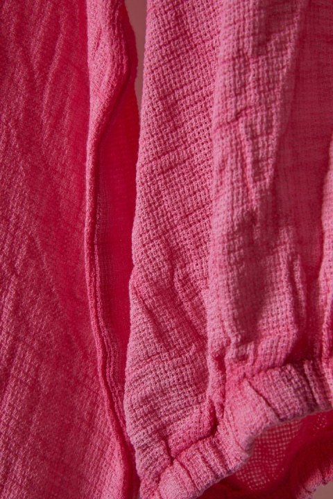 MONDAY AFTERNOON włoska bluzka koszulowa fakturowany len bawełna L