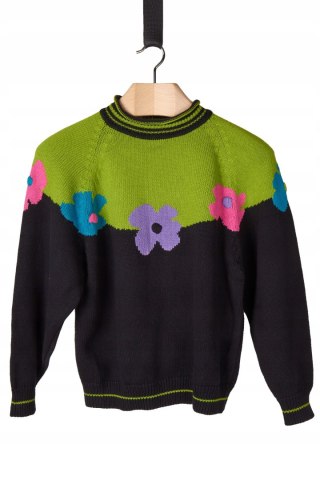 Mexx - niepowtarzalny sweter bawełna piękne kwiaty - S
