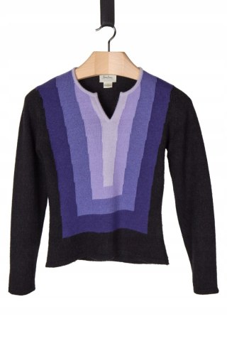 NEIMAN MARCUS luksusowy sweter kaszmir piękne odcienie fioletu S