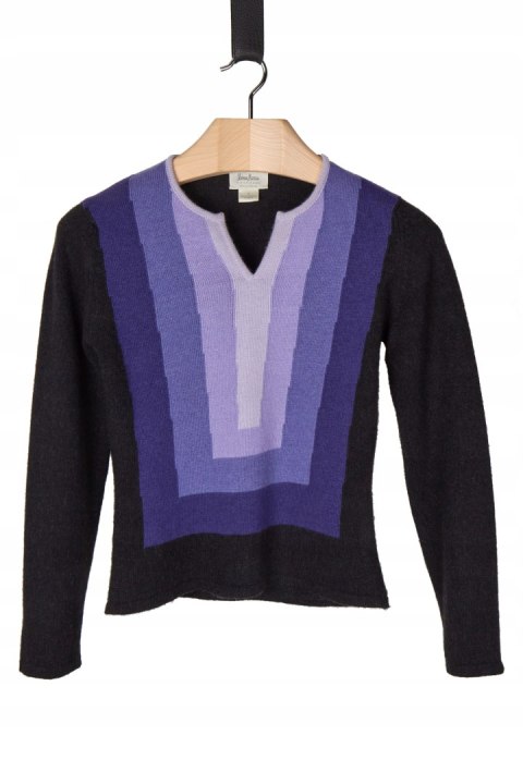 NEIMAN MARCUS luksusowy sweter kaszmir piękne odcienie fioletu S