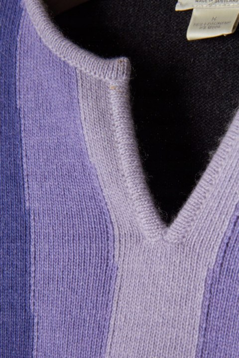 NEIMAN MARCUS luksusowy sweter kaszmir piękne odcienie fioletu S