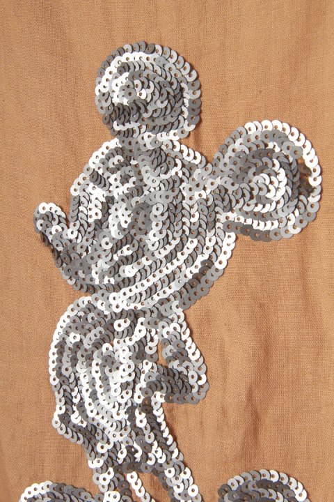 Niebanalna włoska bluzka len bawełna myszka XL