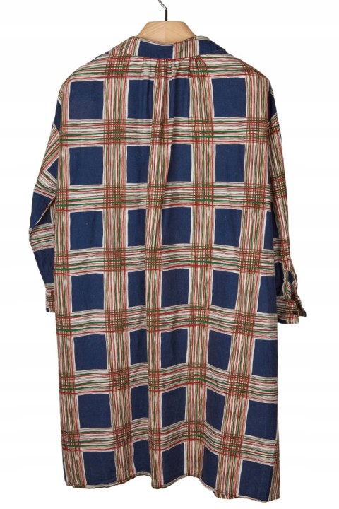 PALAVA niespotykana sukienka tunika len bawełna piękna szeroka krata XL