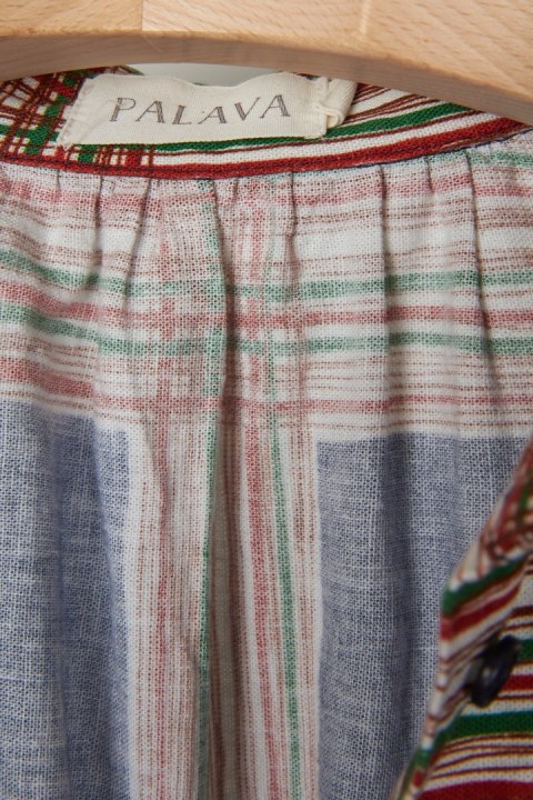 PALAVA niespotykana sukienka tunika len bawełna piękna szeroka krata XL