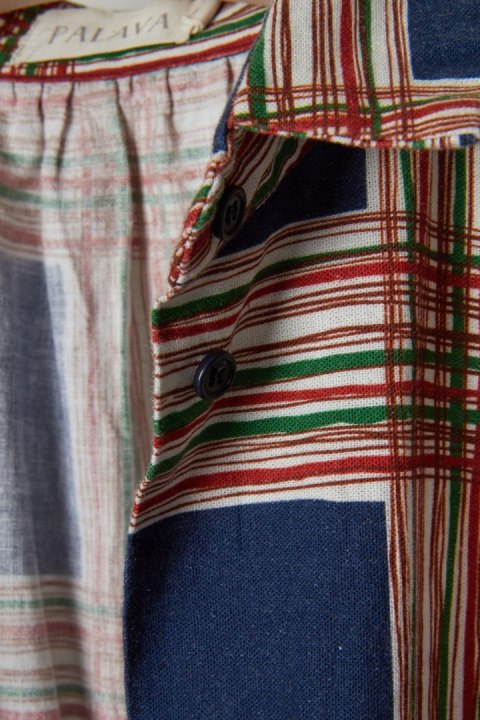 PALAVA niespotykana sukienka tunika len bawełna piękna szeroka krata XL