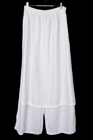 SHEPARD'S wyjątkowa artystyczna maxi spódnica lniana biała L