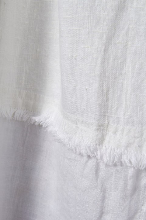 SHEPARD'S wyjątkowa artystyczna maxi spódnica lniana biała L