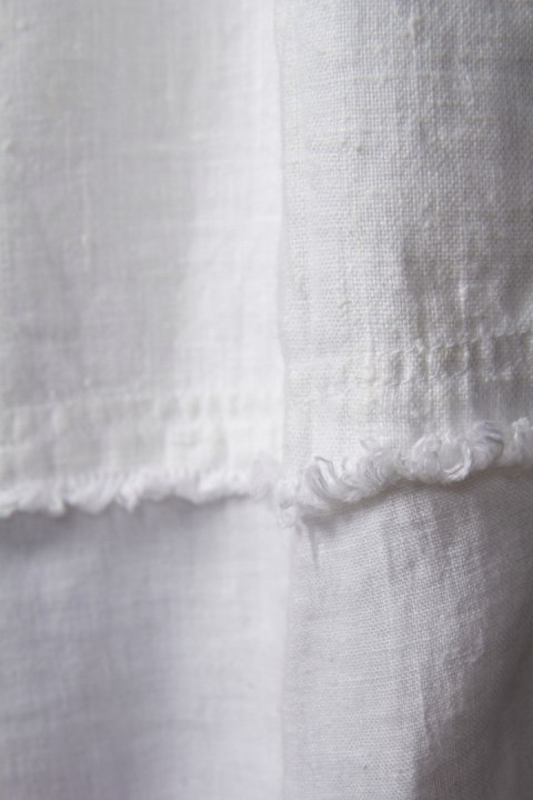 SHEPARD'S wyjątkowa artystyczna maxi spódnica lniana biała L