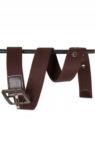 Solidny pasek parciany kolor brąz