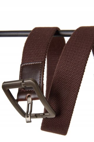 Solidny pasek parciany kolor brąz