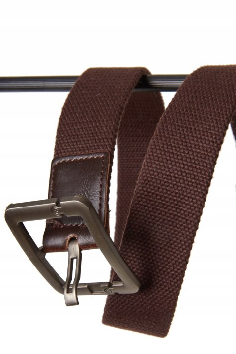 Solidny pasek parciany kolor brąz