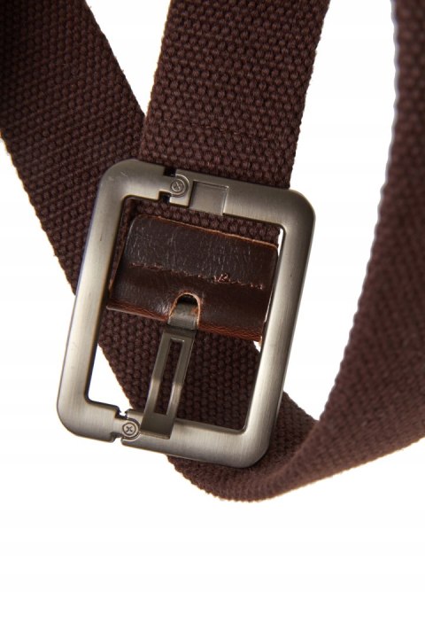 Solidny pasek parciany kolor brąz