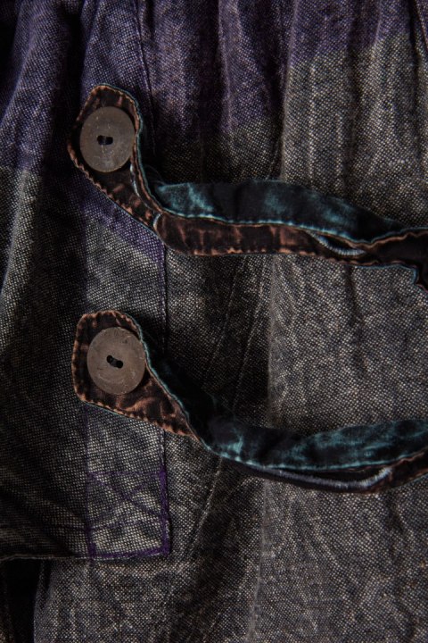 Spodnie szarawary INDIE mięciutkie bawełna stalowy fioletowy kolor S