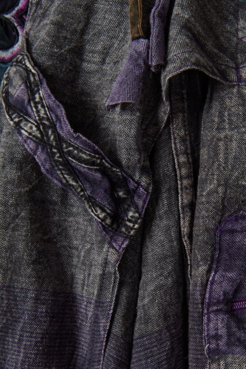 Spodnie szarawary INDIE mięciutkie bawełna stalowy fioletowy kolor S