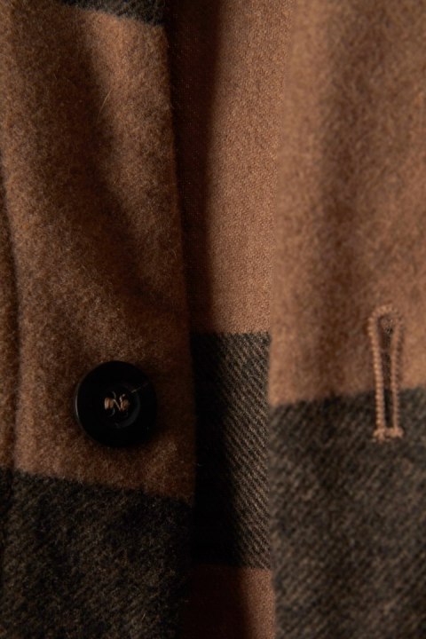 THE GIGI luksusowa włoska bluza rozpinana wełna w kratkę L