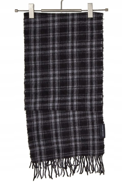 TOMMY HILFIGER - wełniany szalik w kratkę