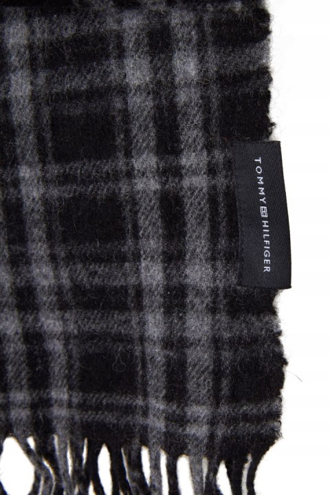 TOMMY HILFIGER - wełniany szalik w kratkę