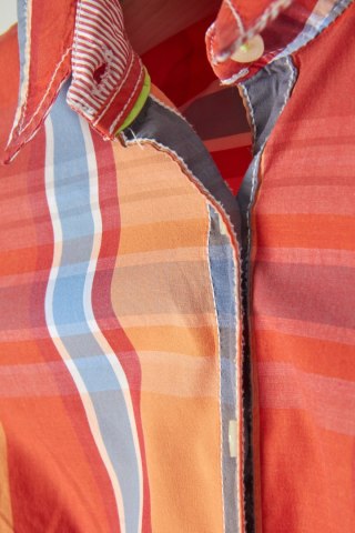 TOMMY HILFIGER - bluzka koszulowa w kratkę - 36