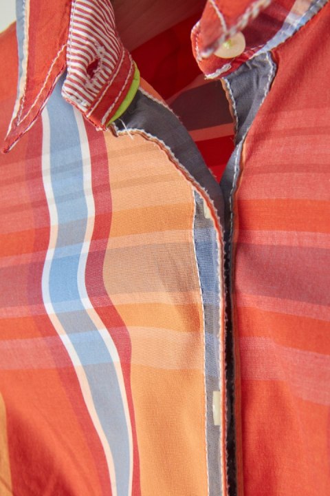 TOMMY HILFIGER - bluzka koszulowa w kratkę - 36