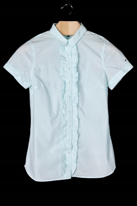 TOMMY HILFIGER-śliczna bluzka koszulowa miętowa-38