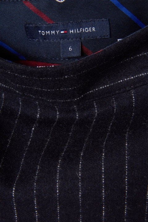 TOMMY HILFIGER - śliczna spódnica wełniana w drobne paski - 36