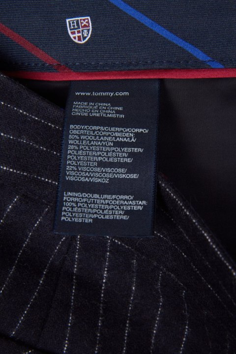 TOMMY HILFIGER - śliczna spódnica wełniana w drobne paski - 36