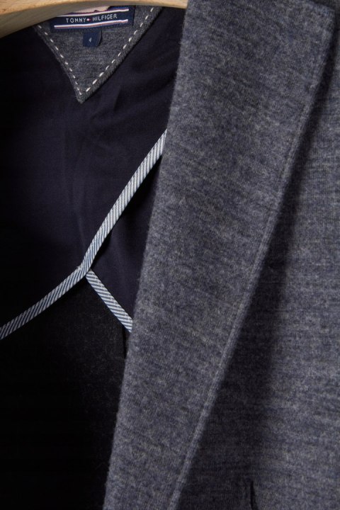 TOMMY HILFIGER - stylowa marynarka z wełną - 32/34