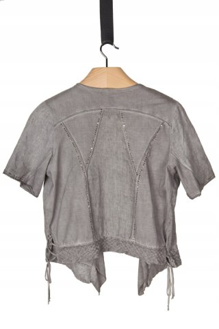 TREDY - cudna bluzka narzutka z lnem zdobiona - 40