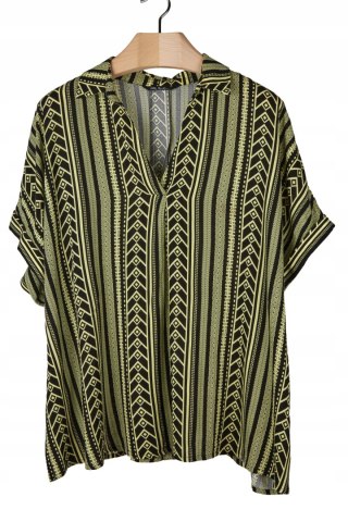 ULLA POPKEN -luźna bluzka geometryczne wzory - XXL