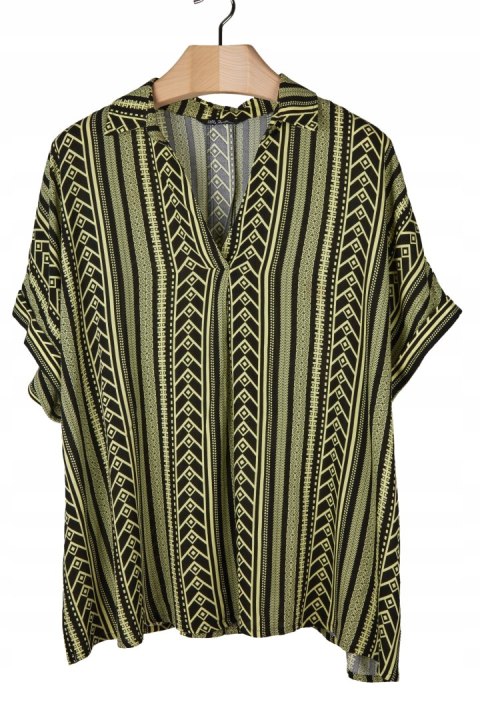 ULLA POPKEN -luźna bluzka geometryczne wzory - XXL