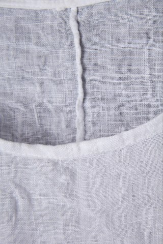 Włoska bluzka mięciutki len śnieżna biel luźny krój XL