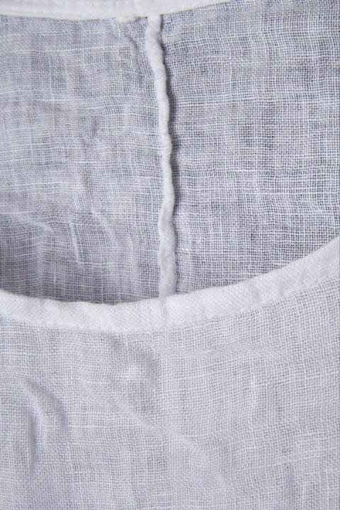 Włoska bluzka mięciutki len śnieżna biel luźny krój XL