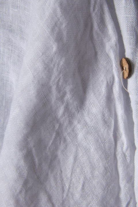 Włoska bluzka mięciutki len śnieżna biel luźny krój XL