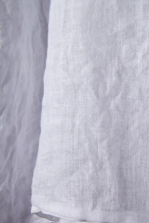 Włoska bluzka mięciutki len śnieżna biel luźny krój XL