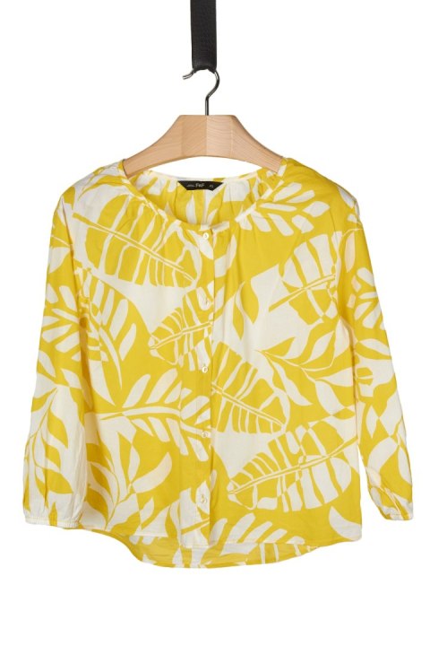 Wyjątkowa bluzka koszulowa motyw liści 38