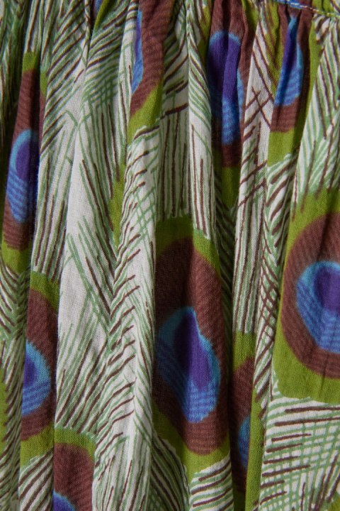 Zjawiskowa maxi spódnica bawełna pawie pióra M