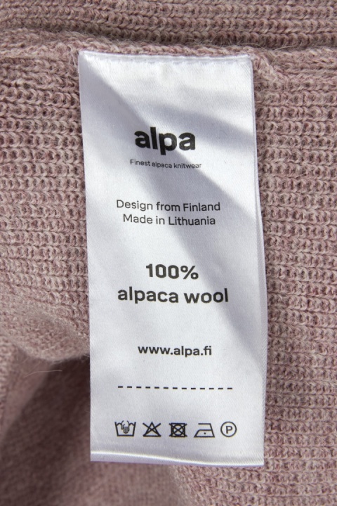 ALPA - nietuzinkowy mięsisty fiński sweter alpaka lila róż premium M/L