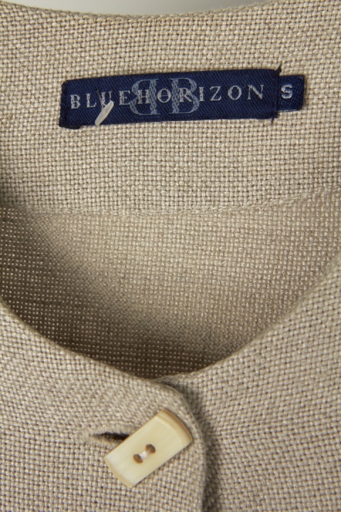 BLUE HORIZON urocza niszowa marynarka surowy len oversize vintage S/M