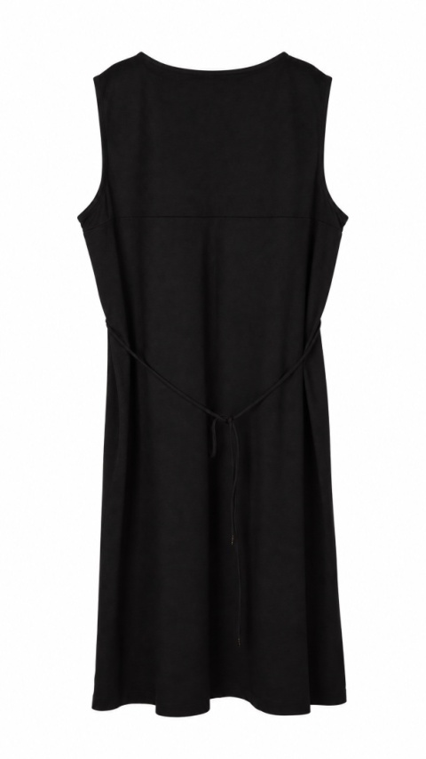COS minimalistyczna prosta sukienka wiskoza regulowana w pasie tasiemką M/L