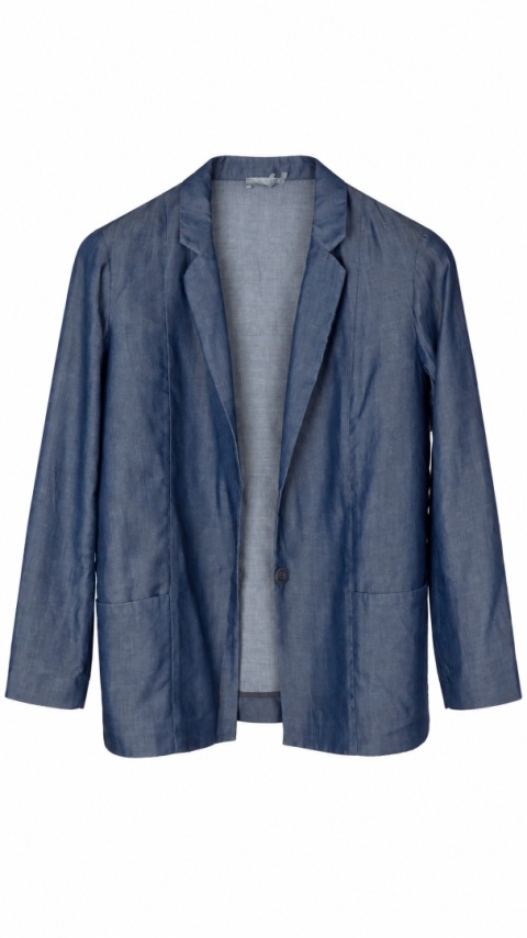 COS - śliczna lekka marynarka denim chłodny lyocell 34