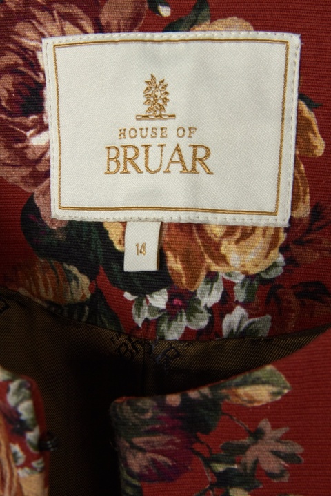 HOUSE OF BRUAR nietuzinkowa marynarka bawełna piękny kwiatowy wzór 40