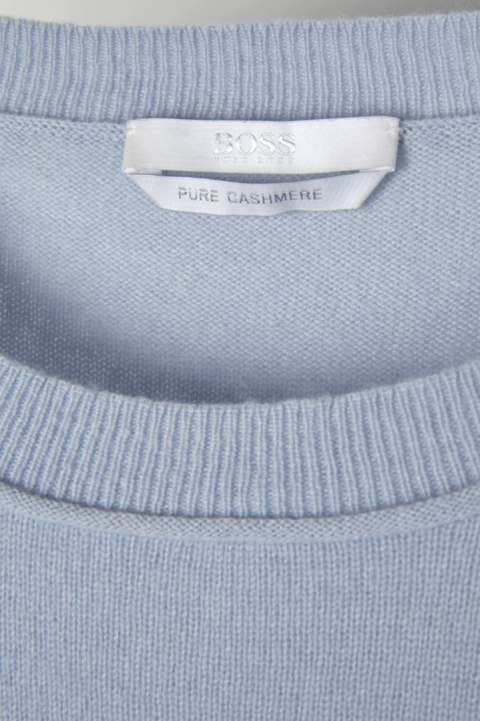 HUGO BOSS mięciutki sweter pure cashmere kaszmir pastelowy błękit S