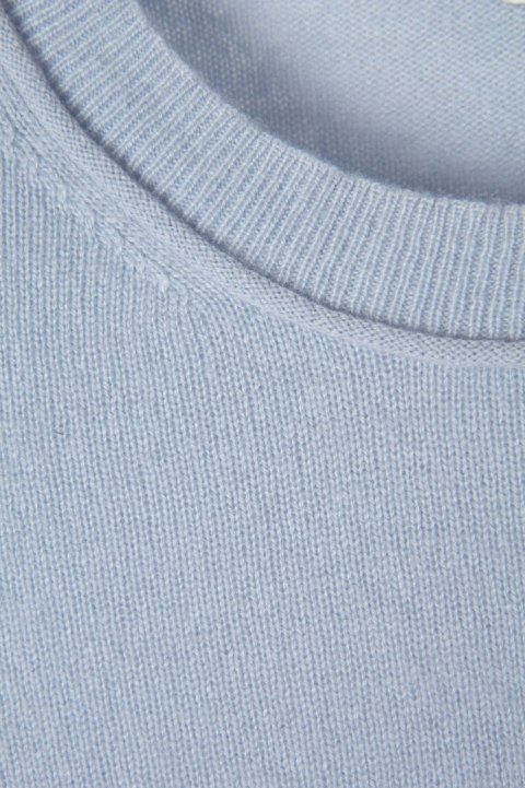 HUGO BOSS mięciutki sweter pure cashmere kaszmir pastelowy błękit S