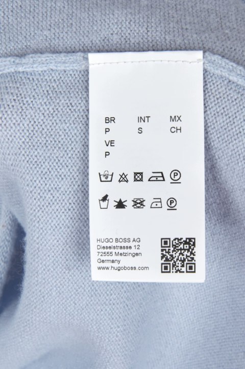 HUGO BOSS mięciutki sweter pure cashmere kaszmir pastelowy błękit S