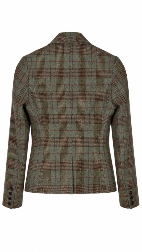 JIGSAW zjawiskowa marynarka taliowana wełna tweed asymetryczne zapięcie S