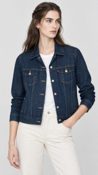 LEVI'S zawsze modna bluza kurtka katana jeans indygo S
