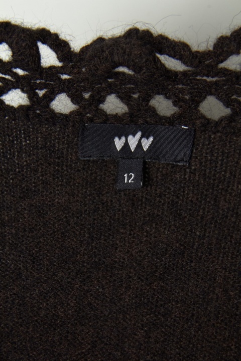 MARKS & SPENCER wyjątkowy sweter wełna jagnięca gorzka czekolada 38
