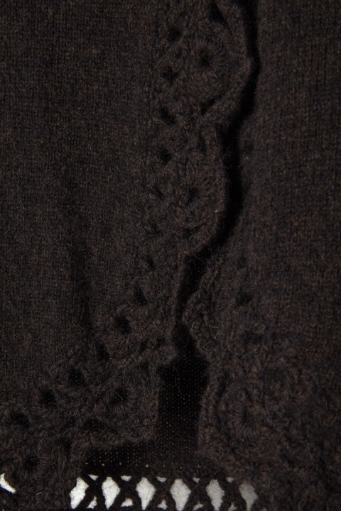 MARKS & SPENCER wyjątkowy sweter wełna jagnięca gorzka czekolada 38